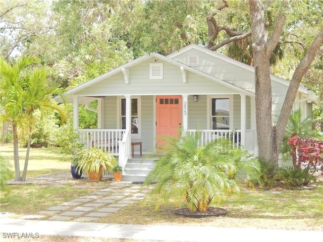 bungalow featuring covered porch