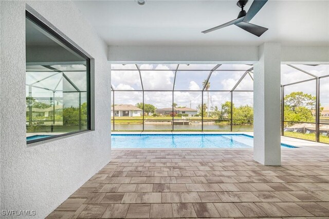 309 SW 15th Ter, Cape Coral, FL 33991 - pool featuring a patio area, a lanai, and ceiling fan
