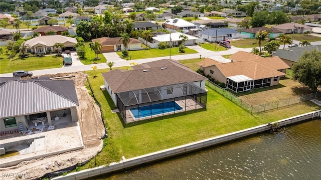 309 SW 15th Ter, Cape Coral, FL 33991 - bird's eye view with a water view and a residential view