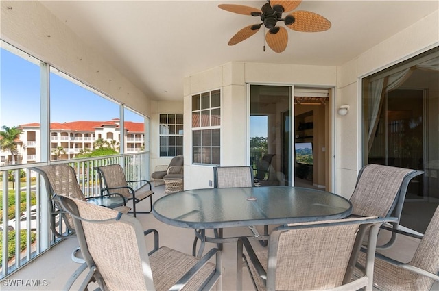 4834 Hampshire Ct Unit 207, Naples, FL 34112 - exterior space with outdoor dining area and a ceiling fan