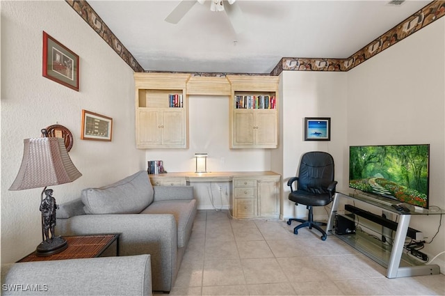 4834 Hampshire Ct Unit 207, Naples, FL 34112 - office space with light tile patterned floors and a ceiling fan