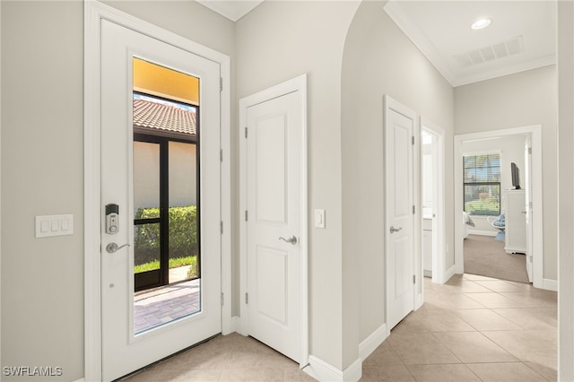 1408 Lucena Ln S, Naples, FL 34113 - entryway with baseboards, visible vents, and light tile patterned floors