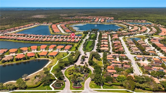1408 Lucena Ln S, Naples, FL 34113 - aerial view featuring a residential view and a water view