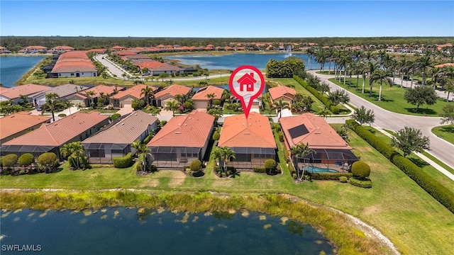 1408 Lucena Ln S, Naples, FL 34113 - bird's eye view with a residential view and a water view