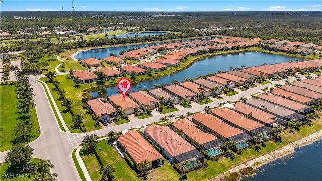 1408 Lucena Ln S, Naples, FL 34113 - aerial view with a water view and a residential view