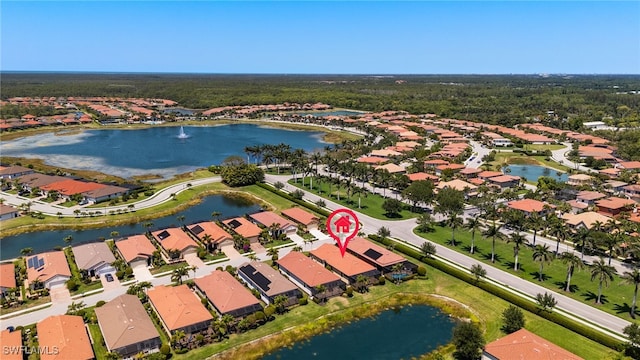 1408 Lucena Ln S, Naples, FL 34113 - drone / aerial view featuring a residential view and a water view