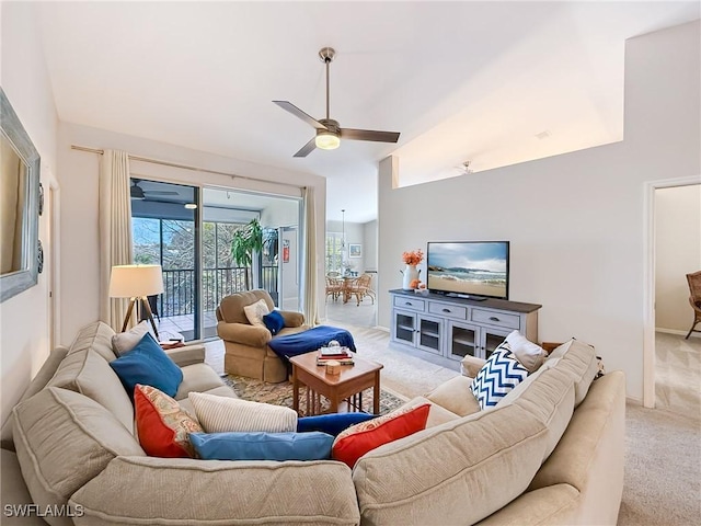 14641 Glen Cove Dr Unit 1704, Fort Myers, FL 33919 - living area featuring ceiling fan and light colored carpet