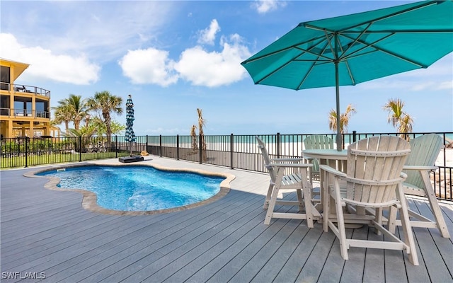 4620 Oro Pesos Ln, Upper Captiva, FL 33924 - view of pool featuring a deck with water view