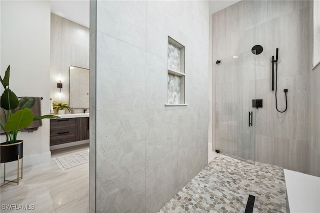 127 SW 56th Ter, Cape Coral, FL 33914 - full bathroom with a tile shower and vanity