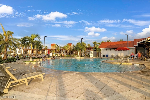 pool featuring a patio
