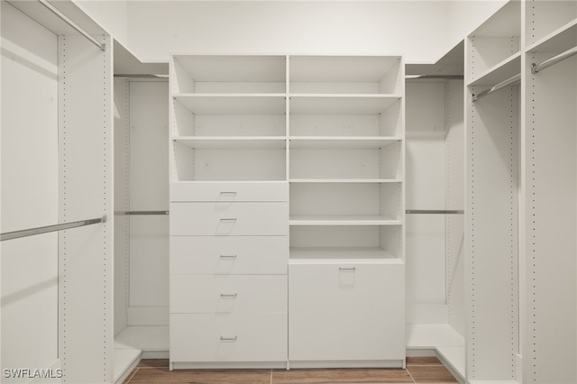 spacious closet with light wood-style floors