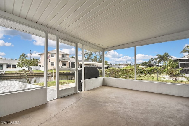 8150 Cleaves Rd, North Fort Myers, FL 33903 - unfurnished sunroom with a residential view and a water view