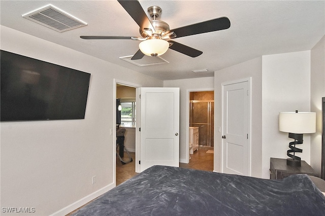8150 Cleaves Rd, North Fort Myers, FL 33903 - bedroom featuring visible vents, baseboards, and ceiling fan