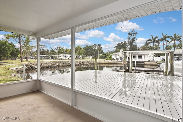 8150 Cleaves Rd, North Fort Myers, FL 33903 - deck with a water view, a boat dock, and boat lift