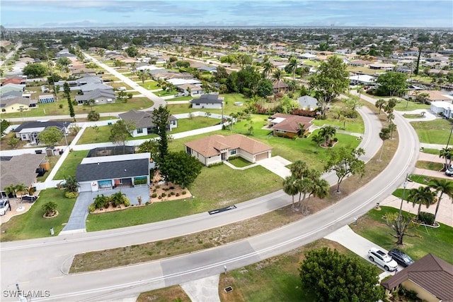 aerial view with a residential view