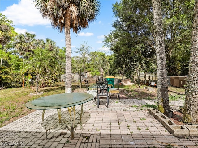 view of patio with fence