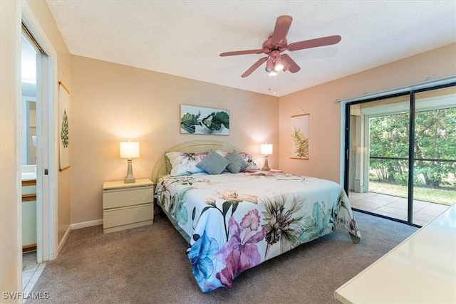 232 Pebble Beach Cir Unit E104, Naples, FL 34113 - carpeted bedroom with access to outside, multiple windows, and a ceiling fan