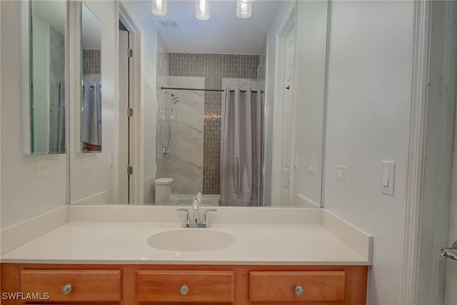 2042 Mandarin Ln, Naples, FL 34120 - full bath with vanity, toilet, and a shower with curtain