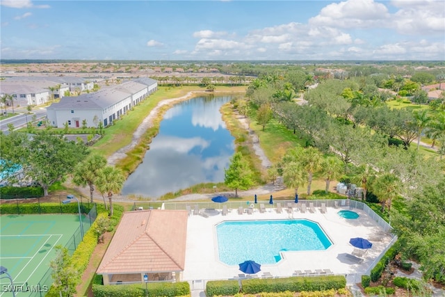 2042 Mandarin Ln, Naples, FL 34120 - bird's eye view of a pool and a nearby body of water