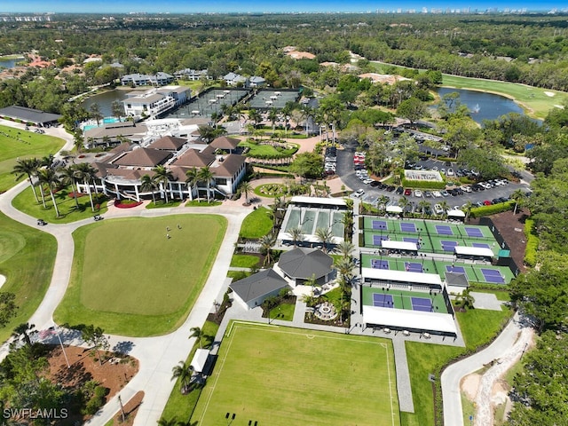 114 Amblewood Ln Unit 9-903, Naples, FL 34105 - aerial view of residential area with a nearby body of water and a golf course
