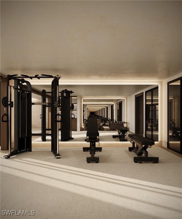 936 5th Ave S Unit 202, Naples, FL 34102 - gym with carpet floors