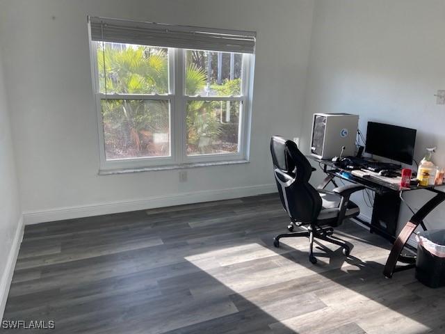 8860 Banyan Cove Cir S Unit 0, Fort Myers, FL 33919 - office area with baseboards and wood finished floors