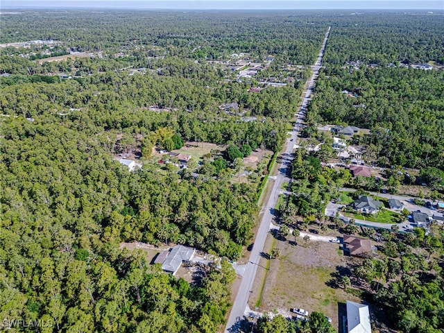 drone / aerial view with a forest view