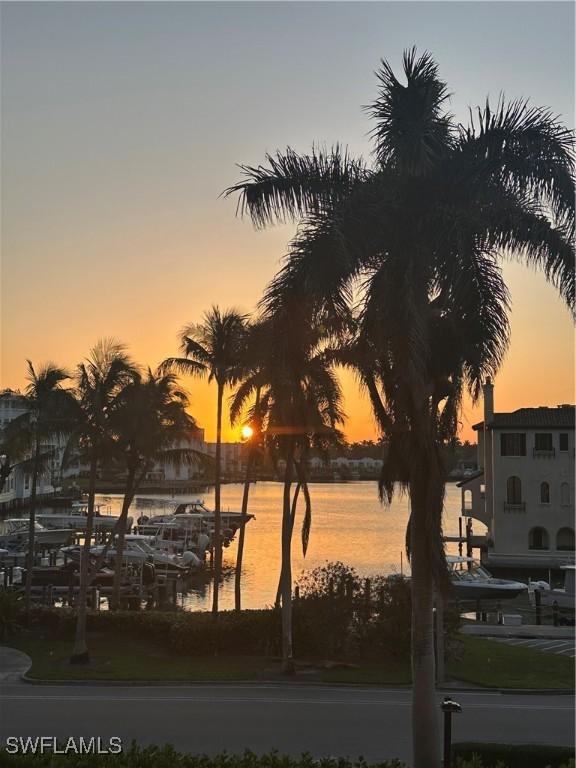 4031 Gulf Shore Blvd N Unit 3E, Naples, FL 34103 - water view featuring a boat dock