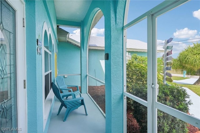 view of sunroom