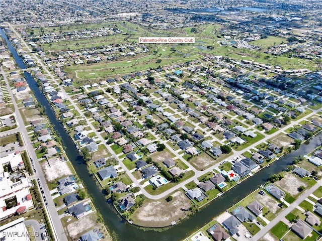 aerial view with a residential view