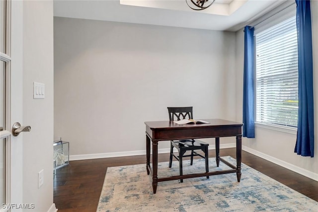 7175 Wilton Dr, Naples, FL 34109 - office area featuring baseboards and wood finished floors