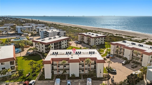 671 E Gulf Dr Unit 2C2, Sanibel, FL 33957 - birds eye view of property with a view of the beach and a water view