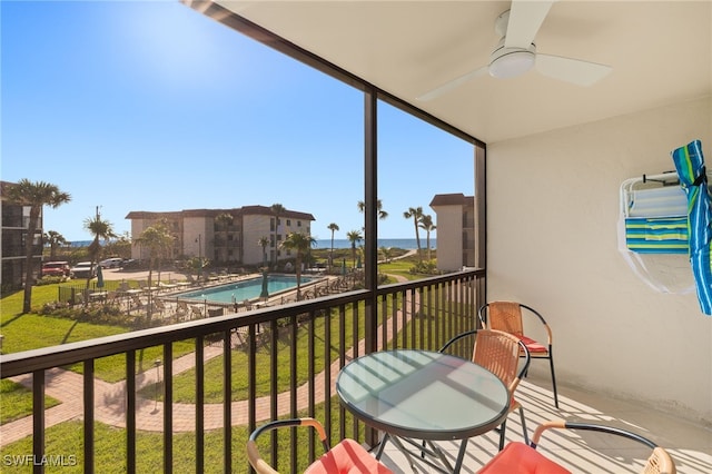 671 E Gulf Dr Unit 2C2, Sanibel, FL 33957 - balcony with ceiling fan