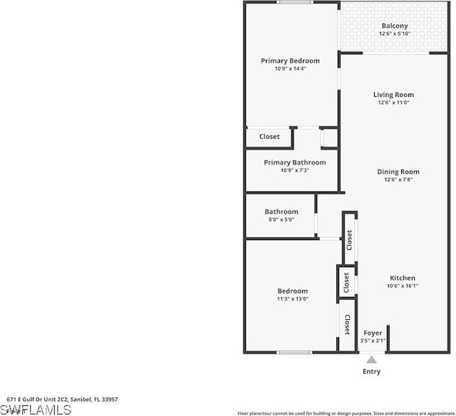 671 E Gulf Dr Unit 2C2, Sanibel, FL 33957 - floor plan
