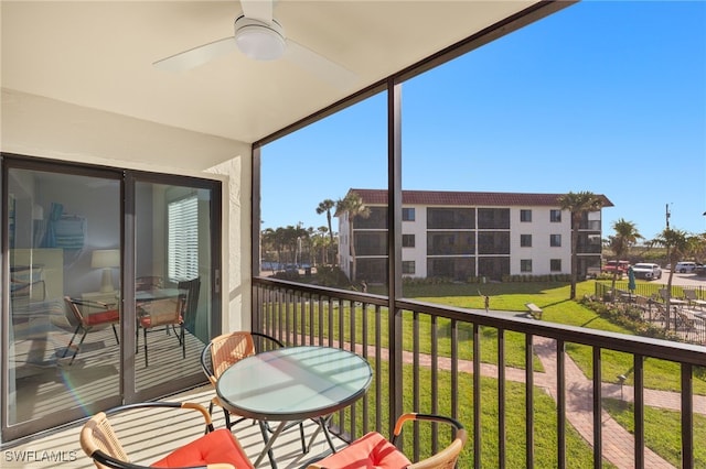 671 E Gulf Dr Unit 2C2, Sanibel, FL 33957 - balcony with a ceiling fan