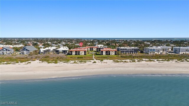 671 E Gulf Dr Unit 2C2, Sanibel, FL 33957 - aerial view with a water view and a view of the beach
