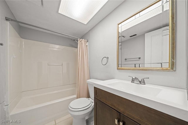 5032 Chiquita Blvd S Unit 101, Cape Coral, FL 33914 - full bath with toilet, shower / bathtub combination with curtain, vanity, and tile patterned flooring
