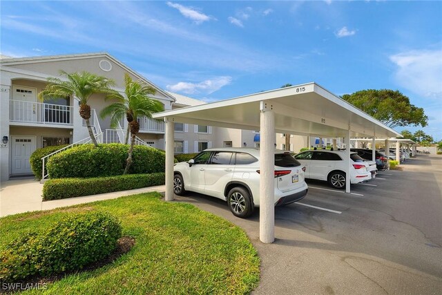 view of covered parking lot
