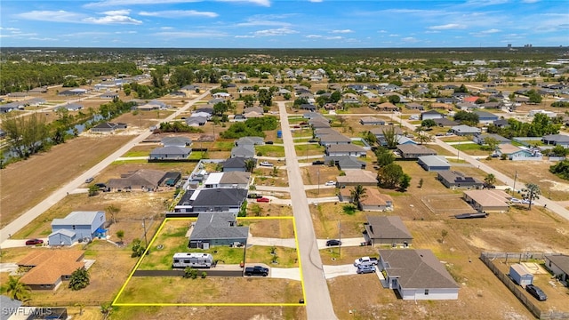 aerial view with a residential view