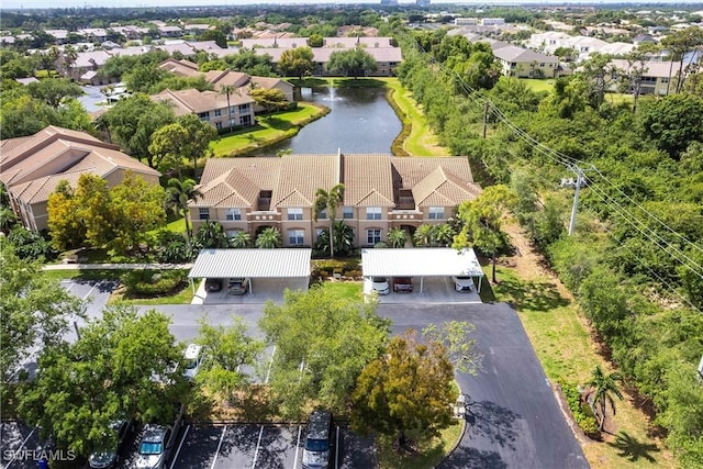 14500 Daffodil Dr Unit 1102, Fort Myers, FL 33919 - drone / aerial view with a water view and a residential view