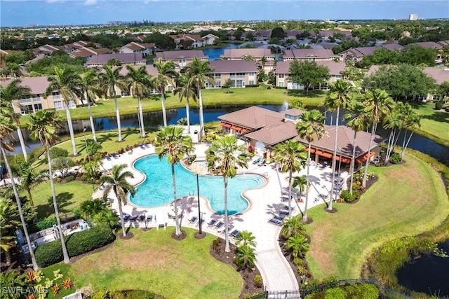 14500 Daffodil Dr Unit 1102, Fort Myers, FL 33919 - drone / aerial view with a water view and a residential view