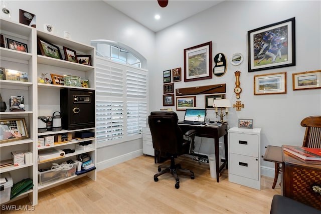 26036 Clarkston Dr, Bonita Springs, FL 34135 - office with light wood finished floors, plenty of natural light, and recessed lighting