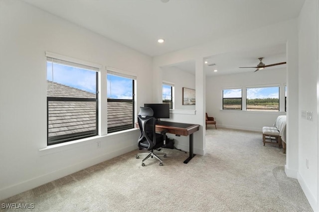 4151 Traditions Dr, Ave Maria, FL 34142 - carpeted home office featuring baseboards and recessed lighting