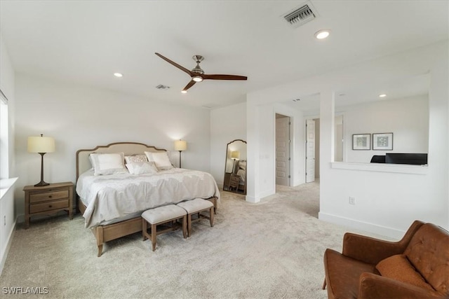 4151 Traditions Dr, Ave Maria, FL 34142 - carpeted bedroom featuring baseboards, a ceiling fan, visible vents, and recessed lighting