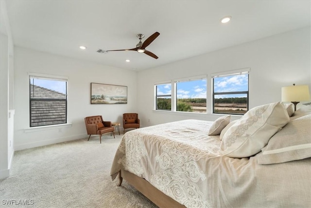 4151 Traditions Dr, Ave Maria, FL 34142 - carpeted bedroom with baseboards, multiple windows, visible vents, and recessed lighting