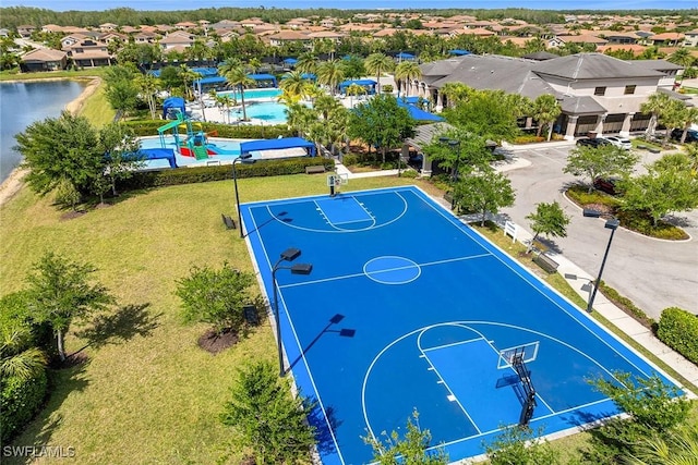 11643 Riverstone Ln, Fort Myers, FL 33913 - view of basketball court with a yard, a residential view, and community basketball court