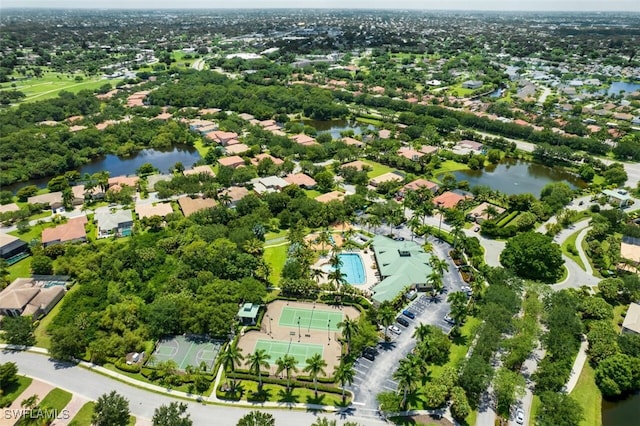 12740 Seaside Key Ct, North Fort Myers, FL 33903 - aerial view of residential area with a nearby body of water and a pool area
