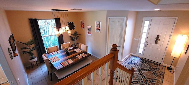 3268 Aralia Ct E, Alva, FL 33920 - tiled foyer with baseboards and a chandelier