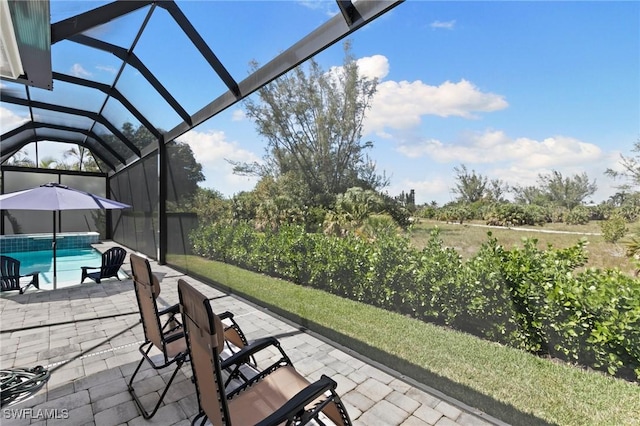 641 Diplomat Ct, Marco Island, FL 34145 - view of patio / terrace with an outdoor pool and a lanai