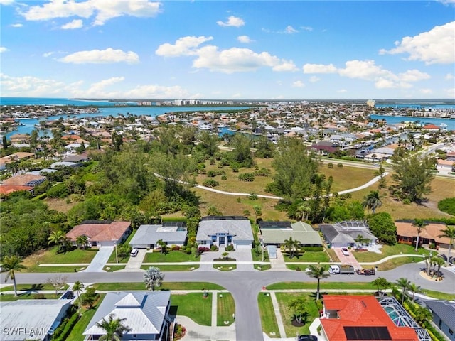 641 Diplomat Ct, Marco Island, FL 34145 - birds eye view of property with a water view and a residential view